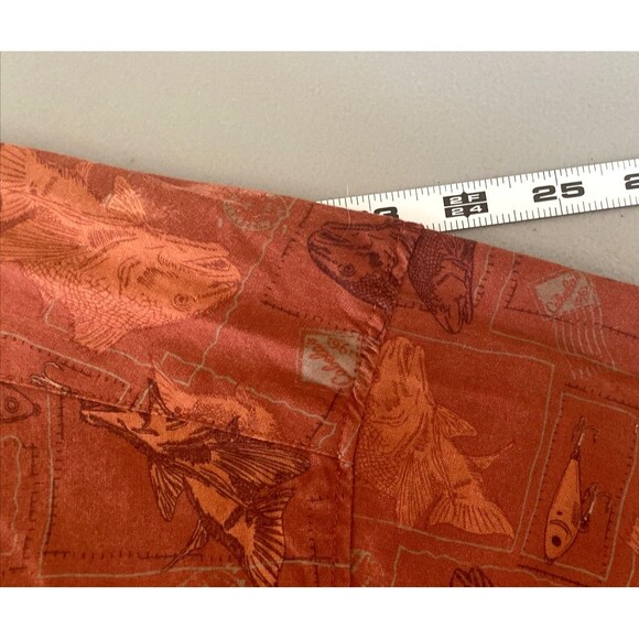 Cabelas Fishing Shirt Mens 2XL Rust Fish Print Vented Short Sleeves EUC - Picture 10 of 12